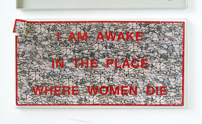 JENNY HOLZER, I am Awake in the Place where Women Die, 1996 [multiple;  puzzle] | The Archive is Limited